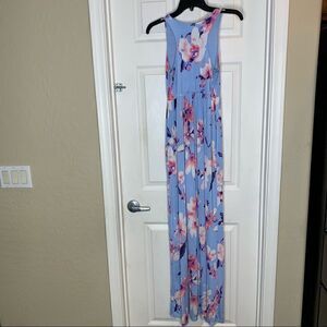 Old Navy Blue Floral Maxi Dress Size XS Petite